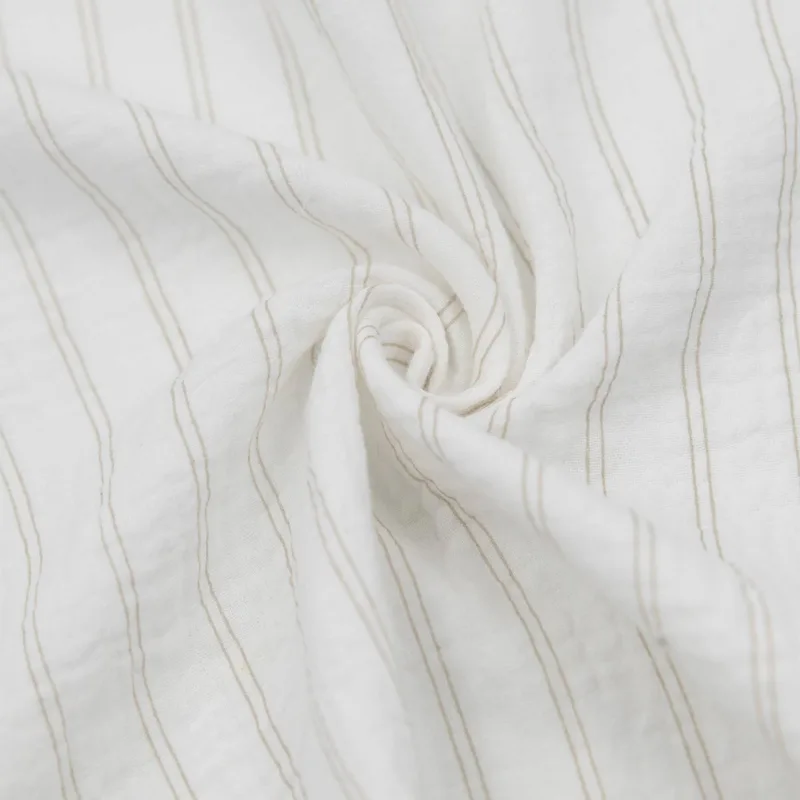 Ledikantlaken - 110 x 140 cm - Stripes de Bamboom en Créme – photo produit