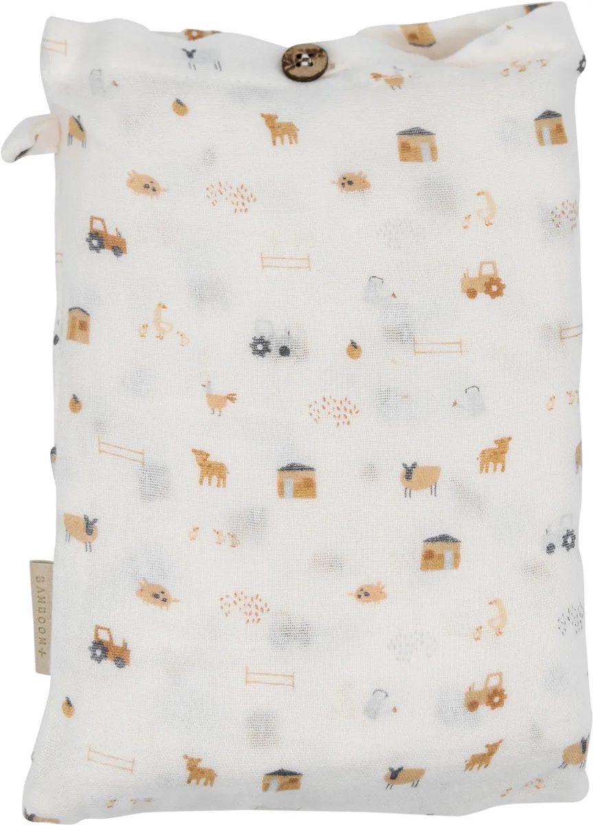 Swaddle Muslin - XL - 120 x 120 - The Farm fra Bamboom i Orange – produktbillede