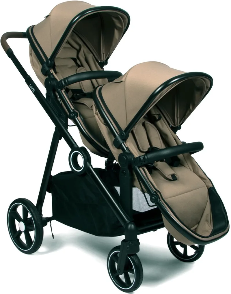Luiz XL Duo Kinderwagen – Innovatieve Oplossing met Extra Ruime, Convertibele Zitjes van Geboorte tot 22 kg by Baninni in Taupe – product photo