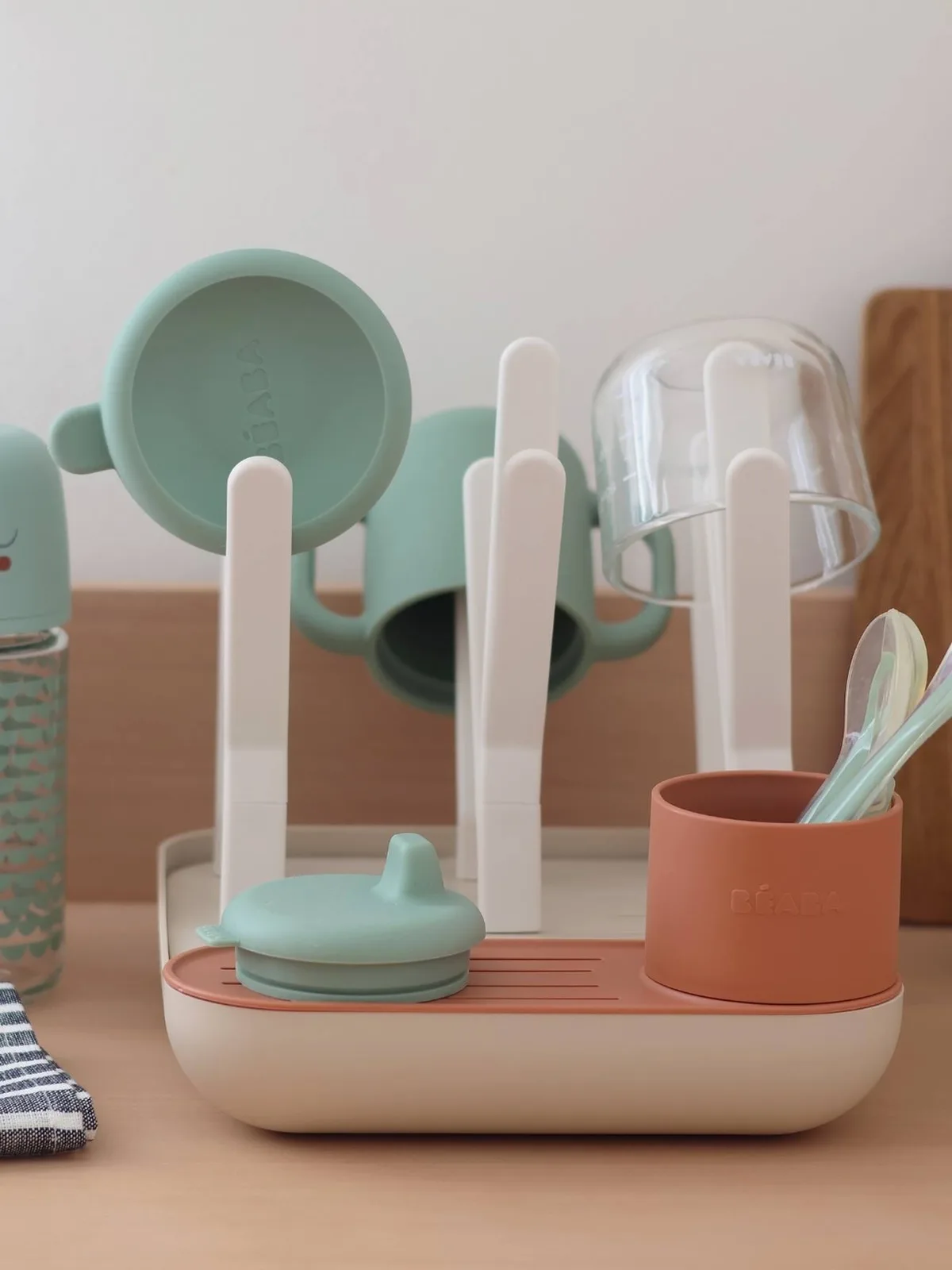 Afdruiprek voor flessen Forêt BEABA terracotta van Béaba – productfoto