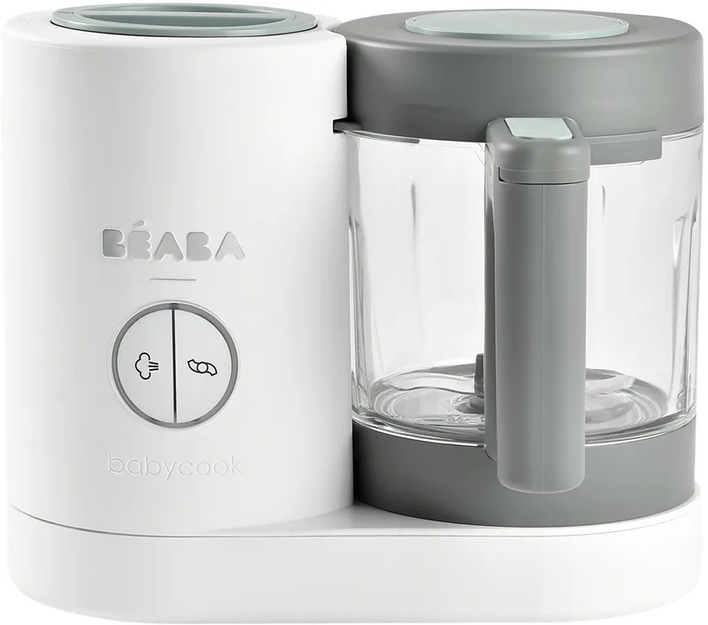 Babycook Neo Foodprocessor - Stomen, Mixen, Ontdooien en Opwarmen in Eén Toestel - Glazen Kom van 1250 ml en Inox Mand van 1000 ml - Tot 4 Porties van 150 g - Licht- en Geluidssignaal bij Einde Cyclus by Béaba in Grey – product photo
