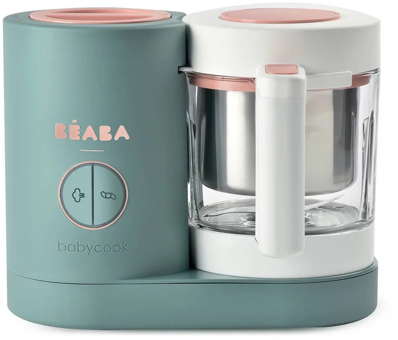 Babycook Neo Stoomkoker - 4-in-1 Babyvoedingbereider met Glazen Kom van 1250 ml - Roestvrijstalen Stoommand van 1000 ml - Sabatier Diamant-Mes voor Elke Textuur - 50% Zuiniger in Water en Energie de Béaba en Vert – photo produit