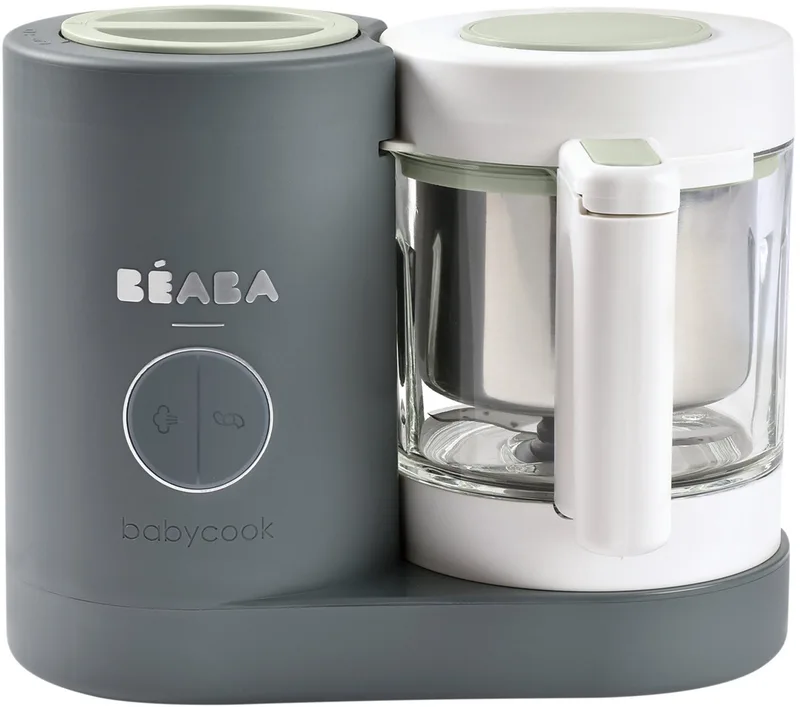 Babycook Neo Stoomkoker - 4-in-1 Foodprocessor die Stoomt, Mixt, Opwarmt en Ontdooit - Ruime Kom van 1250 ml voor Meerdere Porties - Roestvrijstalen Reservoir - 50% Zuiniger in Water en Energie - Grijs van Béaba in Grijs 1 – productfoto