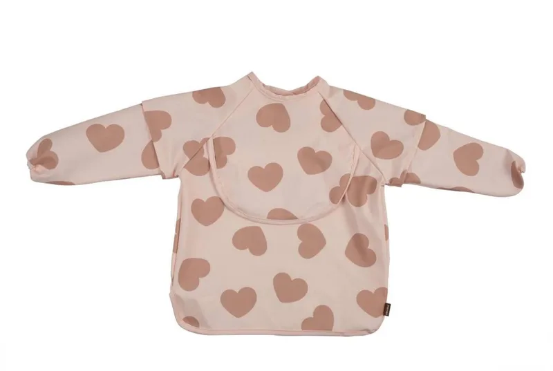 Béaba 2-in-1 Meegroeiende Slab met Mouwen - Waterdicht Mouwschort met Afneembare Mouwen - Tot 5 Jaar - Big Love / Hartjes) de Béaba en Rose – photo produit