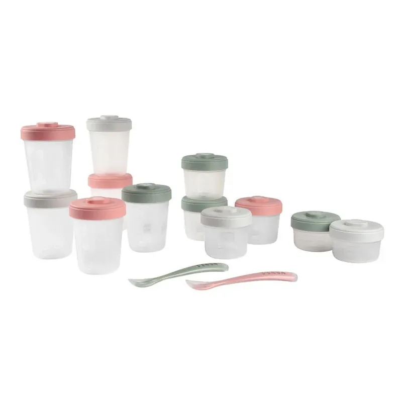 Bewaarpotjes Pack Eerste Maaltijd (2X90Ml + 4X150Ml + 6X250Ml + 2 Siliconen Lepels 1Ste Leeftijd) de Béaba – photo produit 1 sur 4