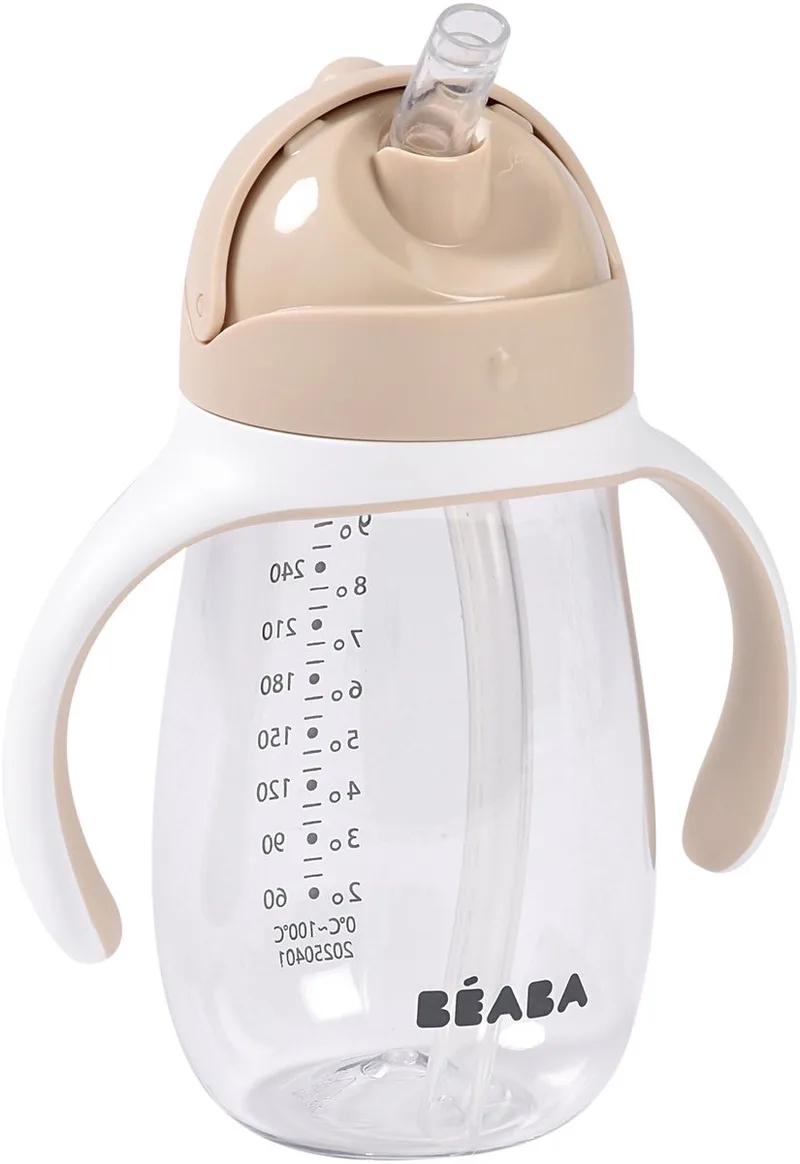 Drinkbeker met Rietje – Anti-lek Anti-knoei – 300 ml – Vanaf 8 Maanden – Grijs de Béaba en Clay – photo produit