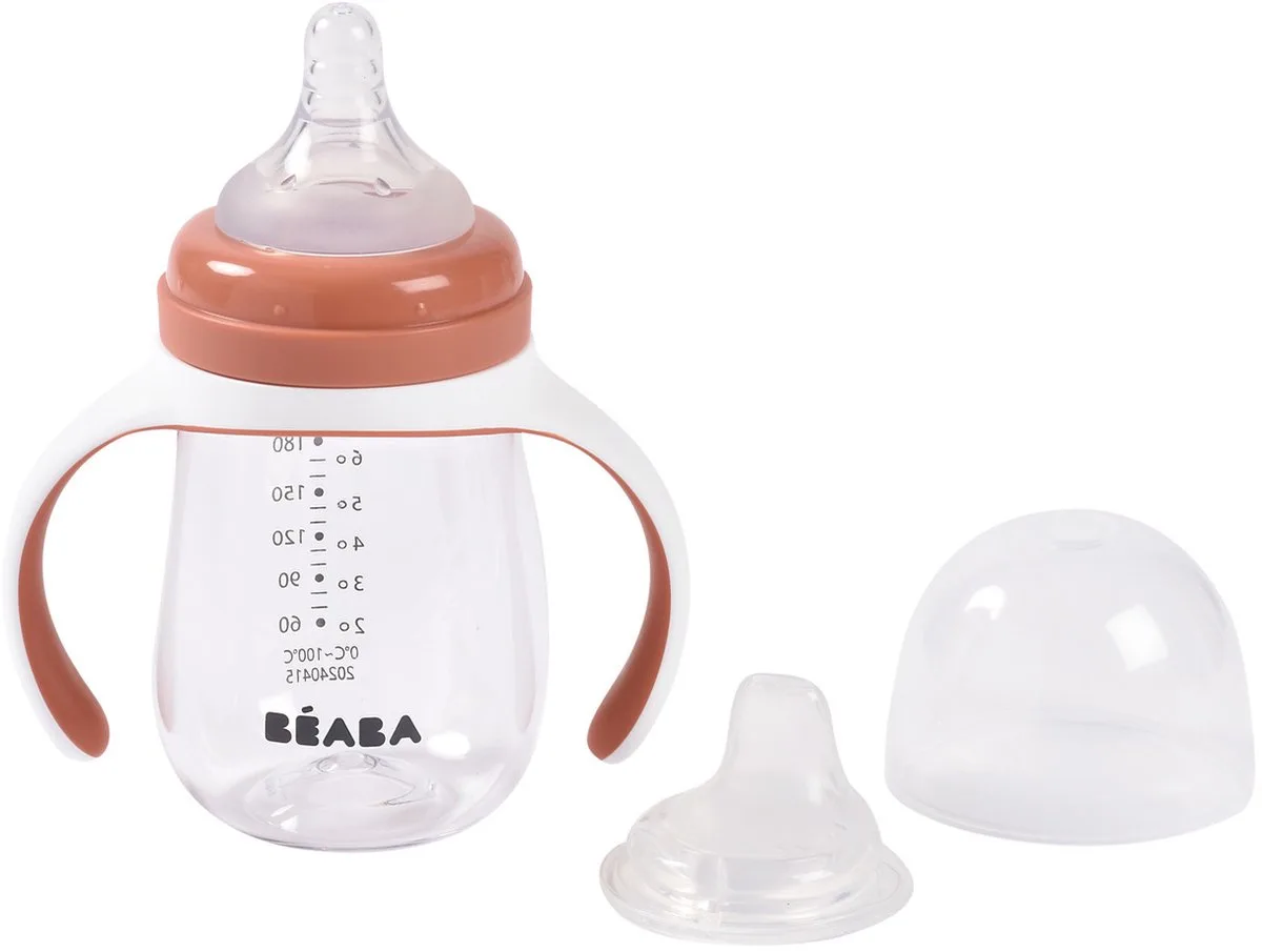 Drinkbeker met Rietje - Lekvrij - 2-in-1 Design - 210 ml van Béaba in Terracotta – productfoto