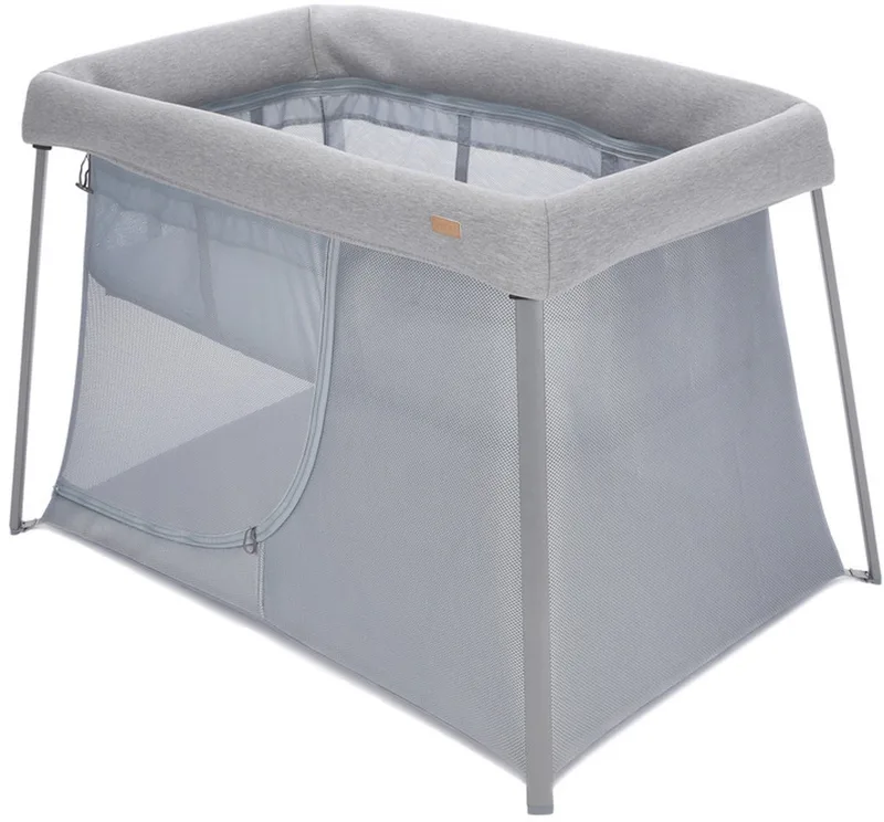 Eazy Sleep 3-in-1 Reisbed - Campingbedje, Wieg en Speelbox in Eén - Van de Geboorte tot 3 Jaar - Ademende Mesh Zijwanden en Zijopening met Rits - Inclusief 2 Matrassen en Transporttas - Lichtgewicht 6,8 kg fra Béaba i Grijs – produktbillede