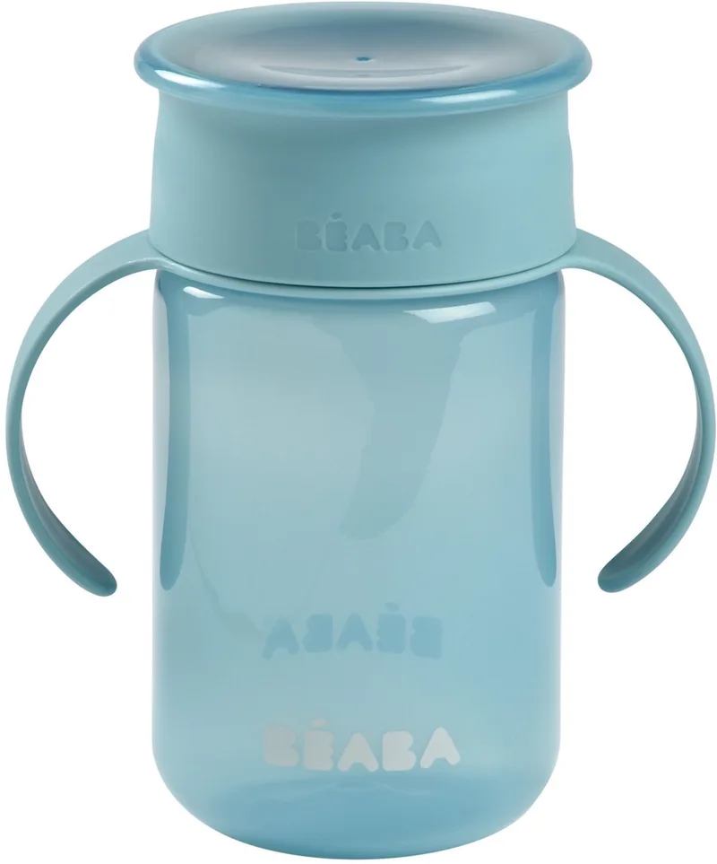 Leerbeker - Drinkbeker - 340 ml - Lekvrij & 360° Drinkrand de Béaba en Bleu – photo produit