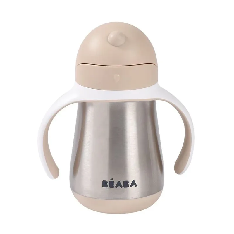 Roestvrij Stalen Rietjesbeker 250ml - Beige de Béaba – photo produit