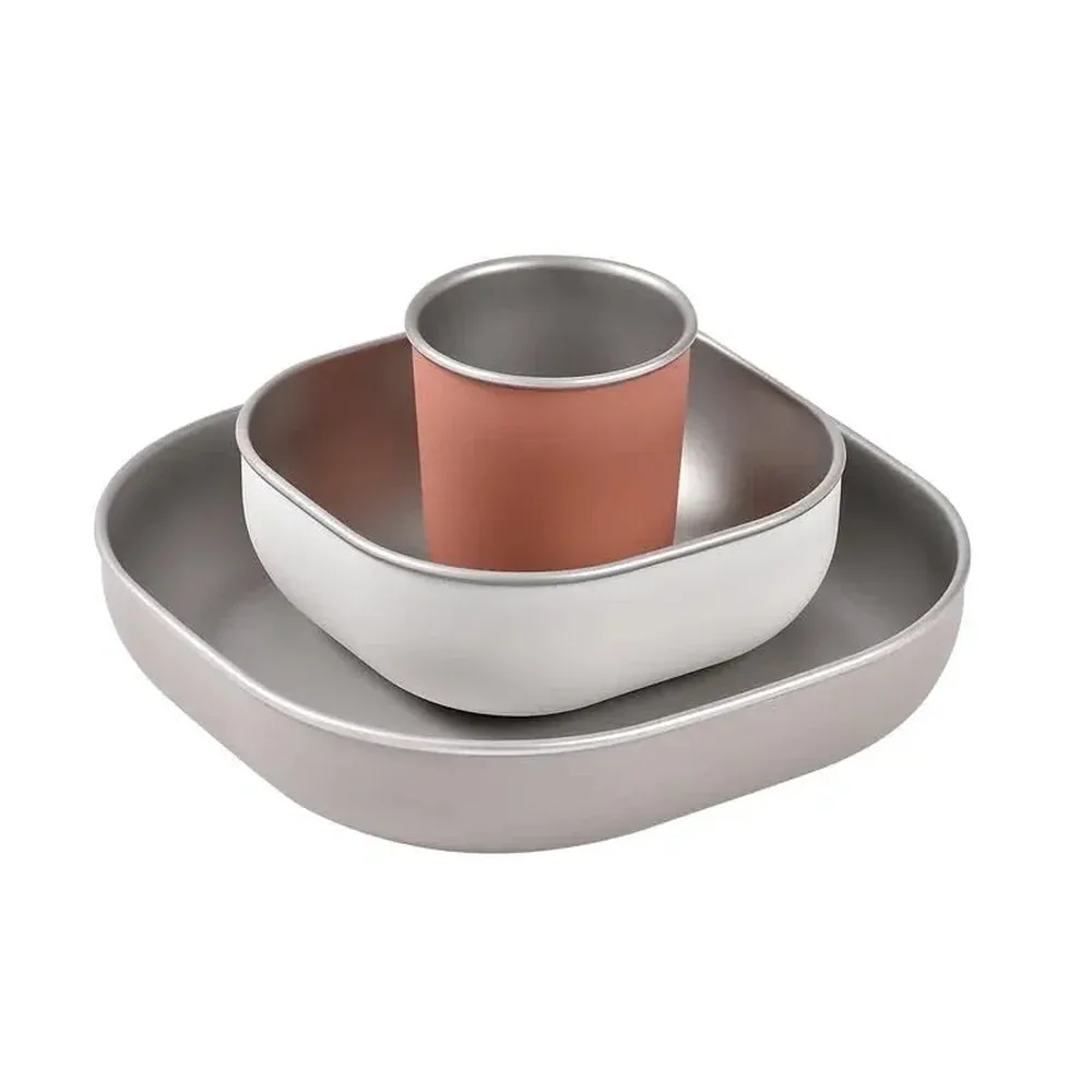 RVS Maaltijdset Voor Magnetrongebruik Terracotta by Béaba – product photo