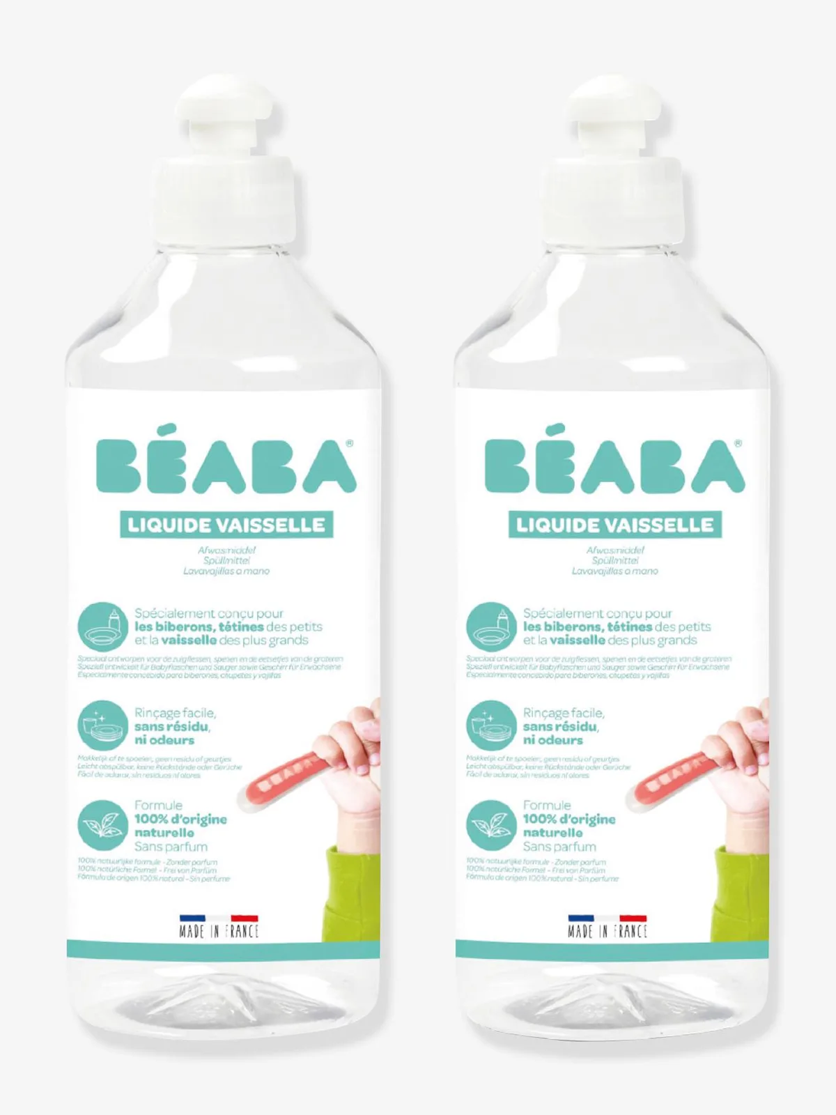 Set van 2 flessen afwasmiddel (500 ml) BEABA wit van Béaba – productfoto