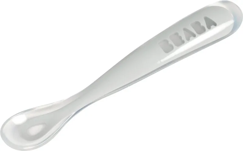Siliconen Baby Lepel - Zacht & Ergonomisch - 4+ Maanden de Béaba en Gris – photo produit
