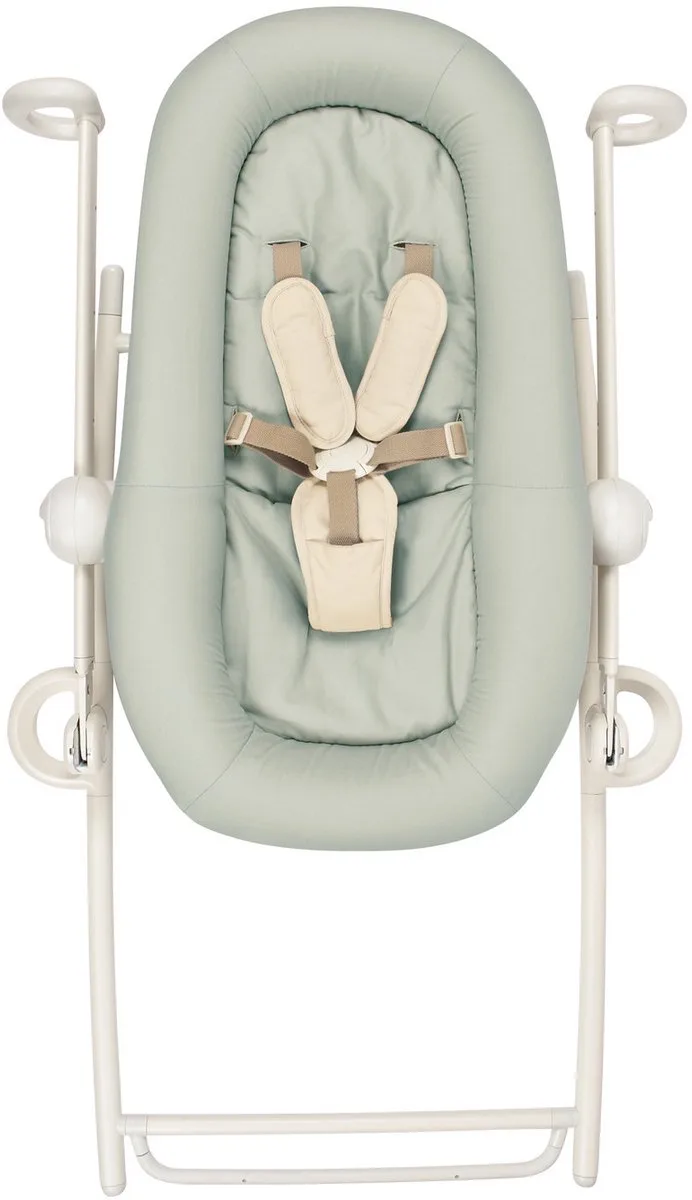 Sitter Relax Up & Down Plus Wipstoel - 4 Verstelbare Hoogtes van 24 tot 52 cm - 3 Ligstanden en Inclusief Zitverkleiner - 5-Puntsgordel met Anti-Wipfunctie - Opvouwbaar tot 18 cm - Tot 9 kg - Seagrass fra Béaba i Groen – produktbillede