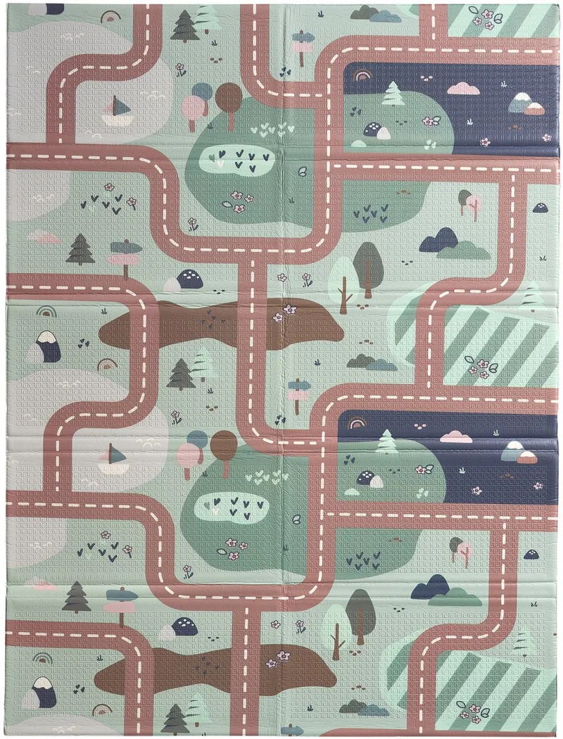Speelmat XXL – 200×150 cm – Schokabsorberend & Waterdicht Speeltapijt - Schokdempende Laag van 1,5 cm – Speelkleed met Dubbelzijdig Design – Opvouwbare Speelmat voor Binnen en Buiten– Vanaf 0 Maanden – Sage van Béaba in Groen – productfoto