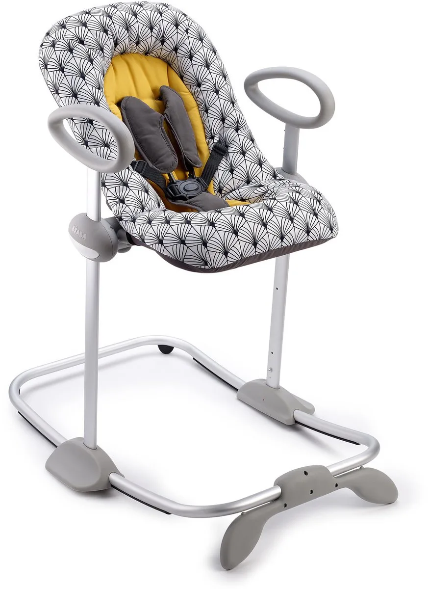 Up & Down Wipstoel - In Hoogte Verstelbare Babyschommel met 4 Standen - Rugleuning in 3 Posities van Zittend tot Liggend - 5-Punts Veiligheidsgordel en Vergrendelbare Schommelfunctie - Wasbaar Kussen - Meerkleurig van Béaba in Meerkleurig – productfoto