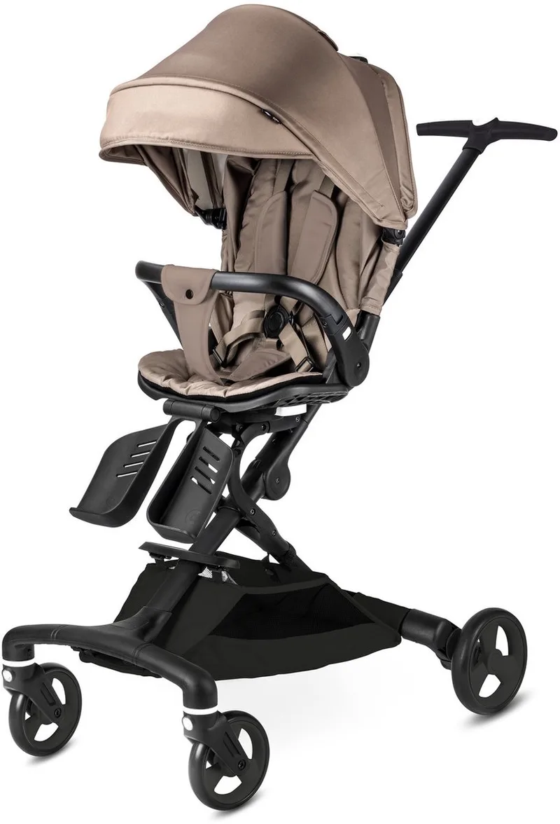 x Micro Mobility 360° Kinderwagen – Draaibaar Zitje – Compact Inklapbaar – LED Veiligheidsverlichting – UPF 50+ by Béaba in Antraciet – product photo