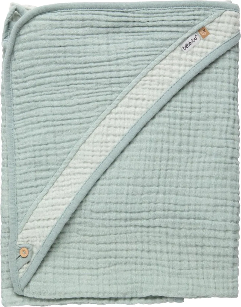 Badcape - 85x75 cm. van bébé-jou in Pure Cotton Green – productfoto