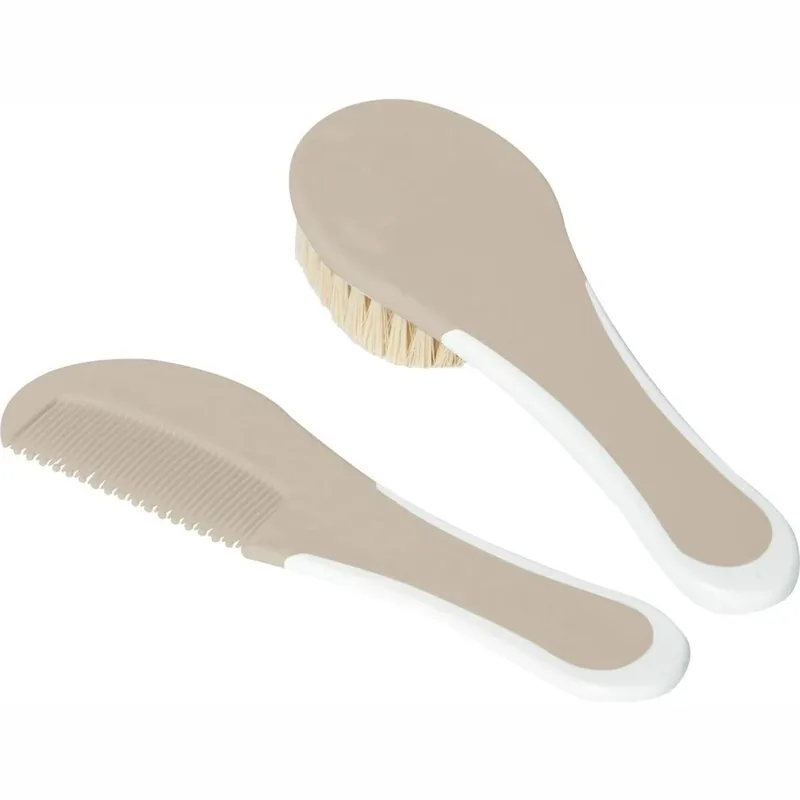 Borstel en kam - Taupe by bébé-jou – product photo