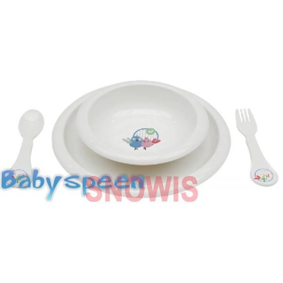 Dinerset Luxe Tweet Bébé-jou de bébé-jou en Blanc – photo produit