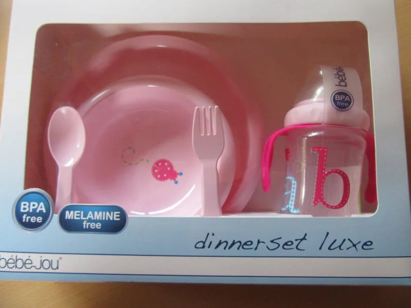 eetset , dinerset luxe abc lichtroze van bébé-jou in Roze – productfoto