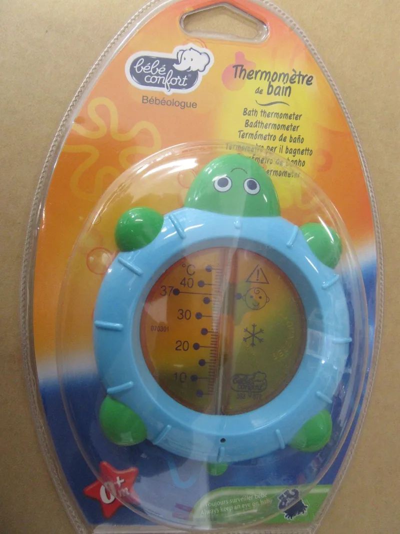 badthermometer , schildpad van Bébé Confort in Blauw met groen – productfoto