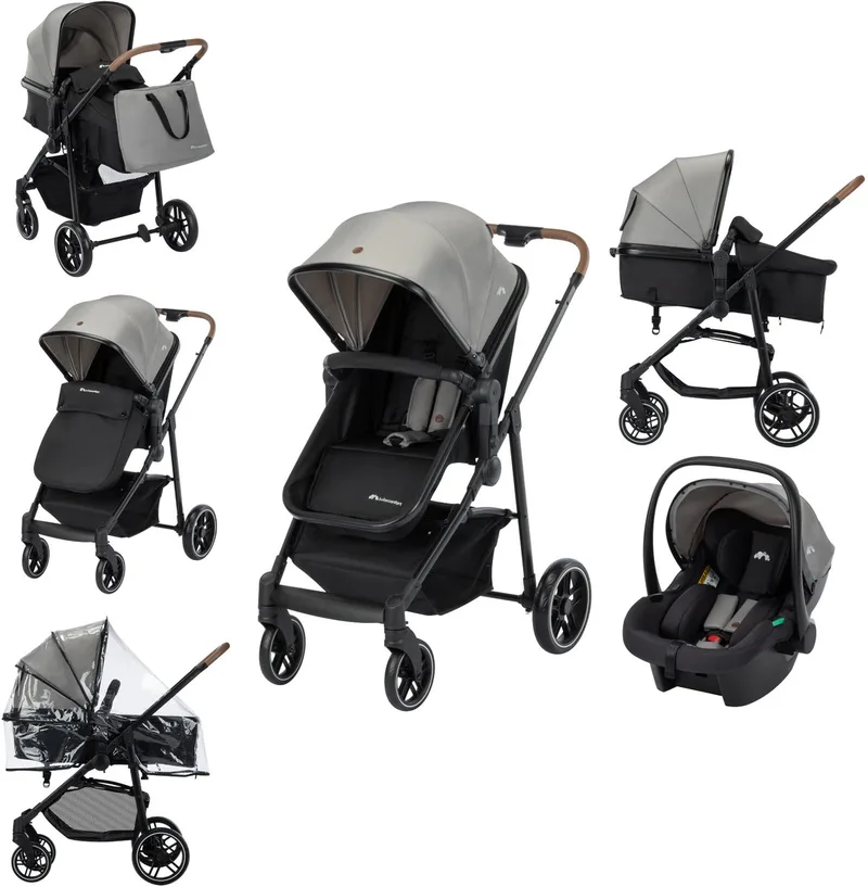 Haze Trio Luxe - 3-in-1 reissysteem kinderwagen - 0-4 jaar (0-22 kg) - 2-in-1 stoel - Tinted Gray by Bébé Confort in Tinted Grey – product photo