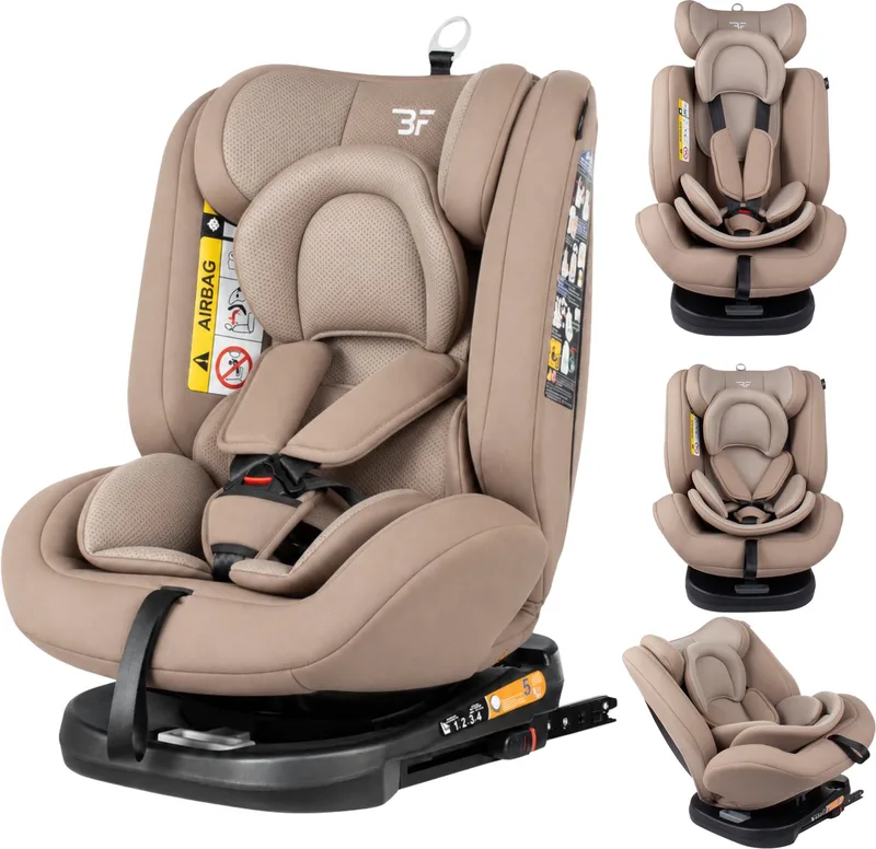 Autostoel Kiddo I-Size 360° Draaibaar & Isofix Groep 0/1/2/3 (40-150 cm) från Bebies First i Beige – produktbild