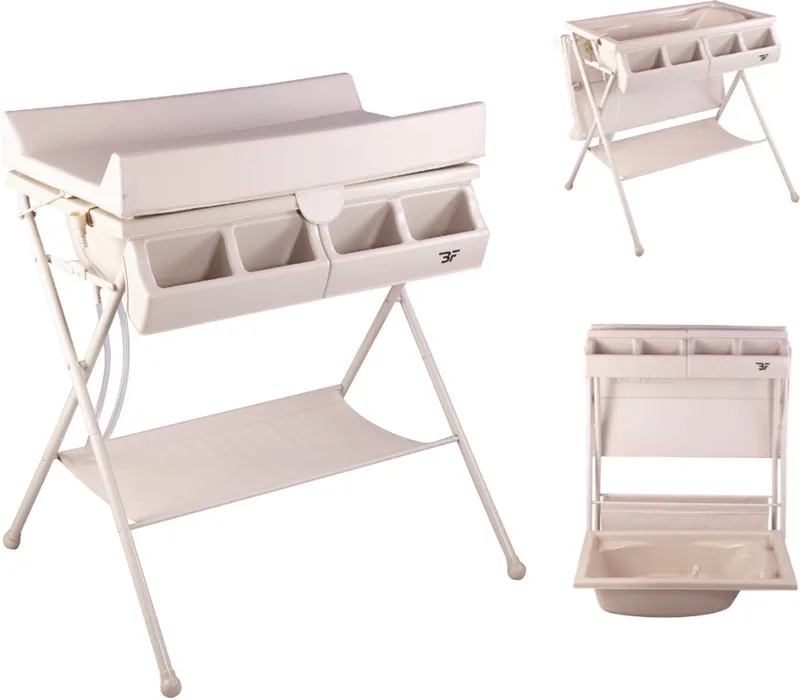 Badcommode – Babybadje en Commode in één – Opvouwbaar tot 11 kg fra Bebies First i Clay – produktbillede