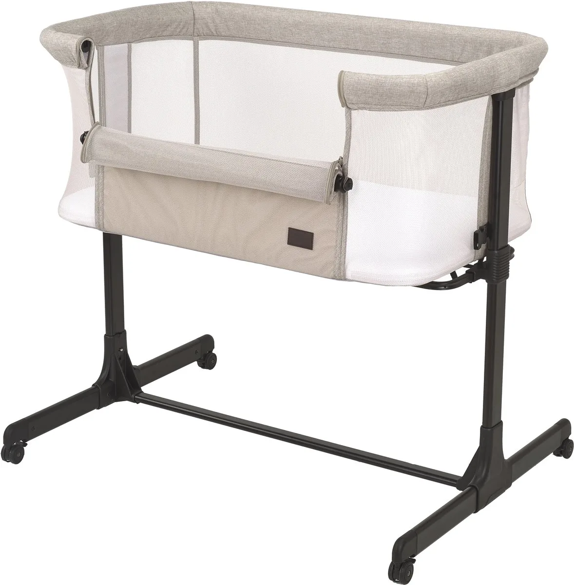 Co Sleeper – Aanschuifwieg – Verstelbaar – Inclusief Matras – Met Wielen – Vanaf Geboorte tot 6 Maanden van Bebies First in Beige – productfoto