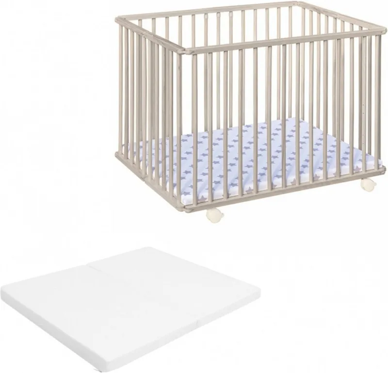 Opvouwbare Baby Box Liam Clay Met Matras van Bebies First in Beige – productfoto