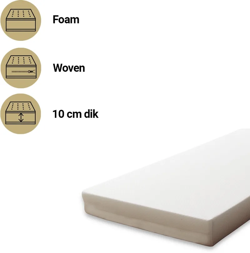 ABZ - Matras - Junior - Simply Sleep - 70x140 cm van Best Sleep in Wit – productfoto