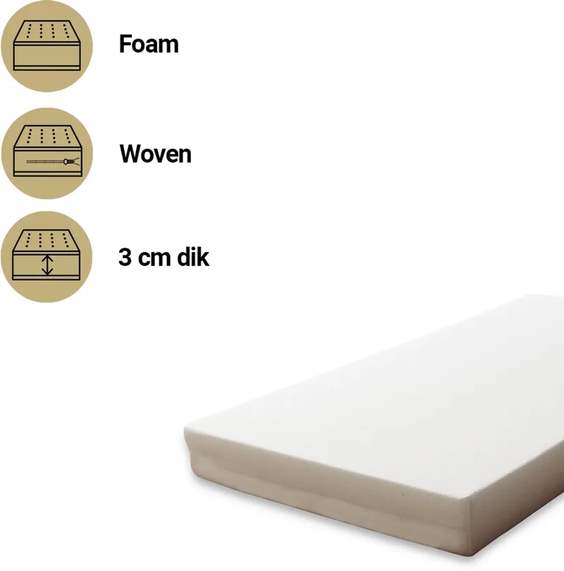 Comfort Plus 40x80 Matras Wieg - babymatras van Best Sleep in Wit – productfoto