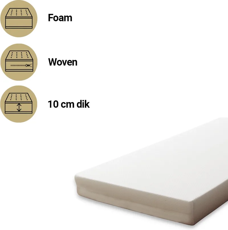 Comfort Superior 70x140 Matras Peuterbed - peutermatras van Best Sleep in Wit – productfoto