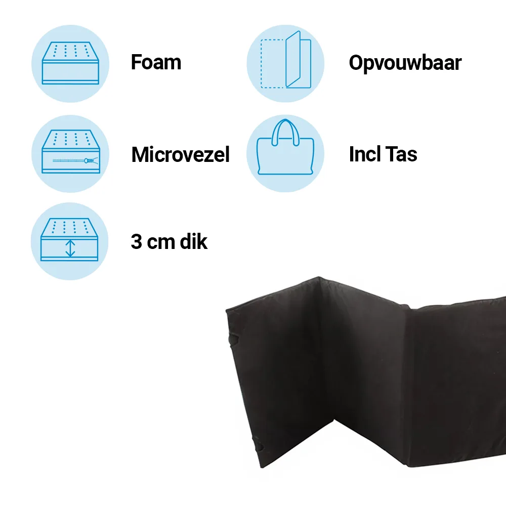 Matras Campingbed Best Sleep Compact Zwart incl. Tas van Best Sleep – productfoto