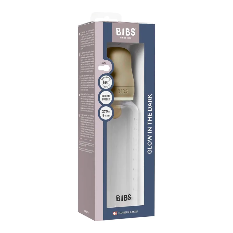 Babyflasche GLOW 270ml von BIBS in Beige, 7,7 × 6,5 × 23,1 mm – Produktfoto 3 von 3