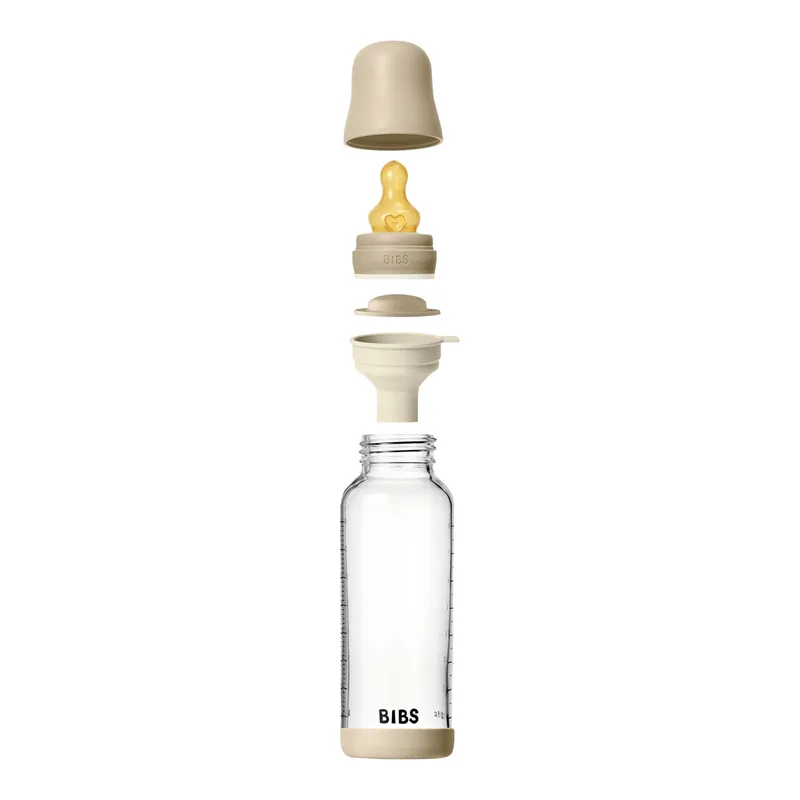 Babyflasche GLOW Glas 240ml von BIBS in Beige, 7,7 × 6,5 × 23,1 mm – Produktfoto 2 von 3