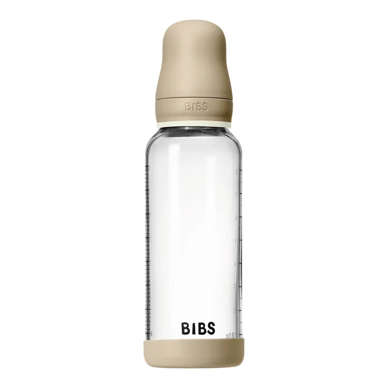 Babyflasche GLOW Glas 240ml von BIBS in Beige, 7,7 × 6,5 × 23,1 mm – Produktfoto 1 von 3