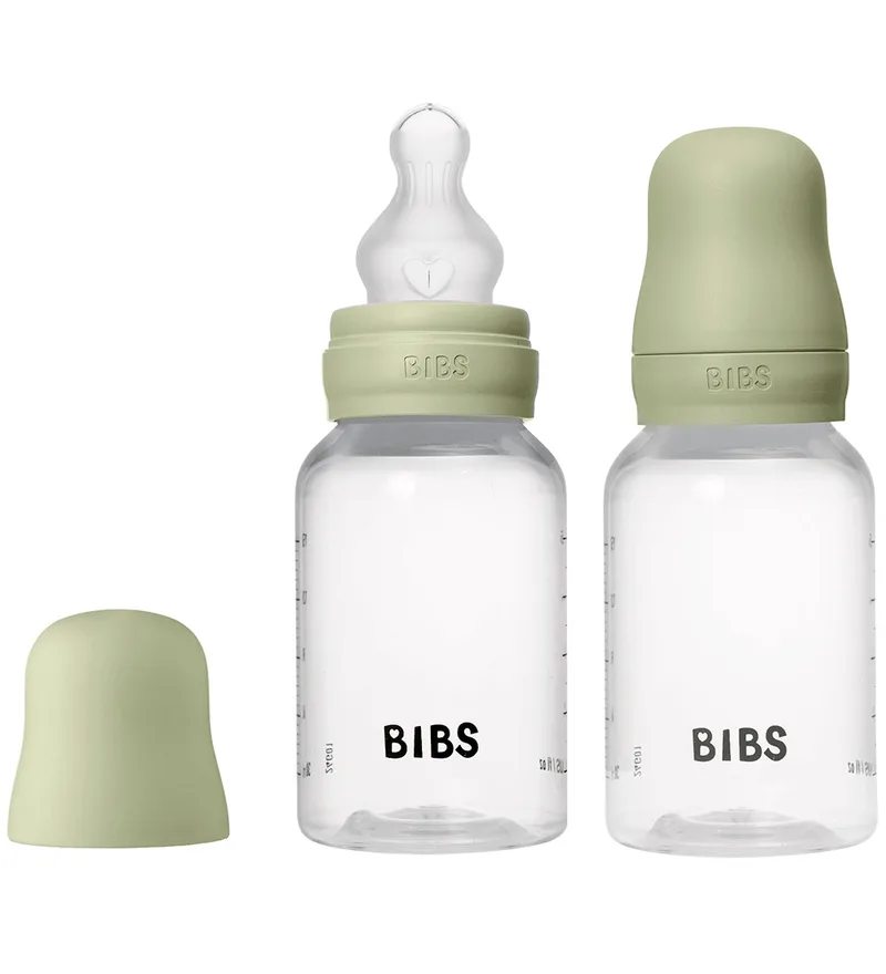 Babyflessen - 2-pack - 150 ml - PP/Silicone - Sage fra BIBS – produktbillede