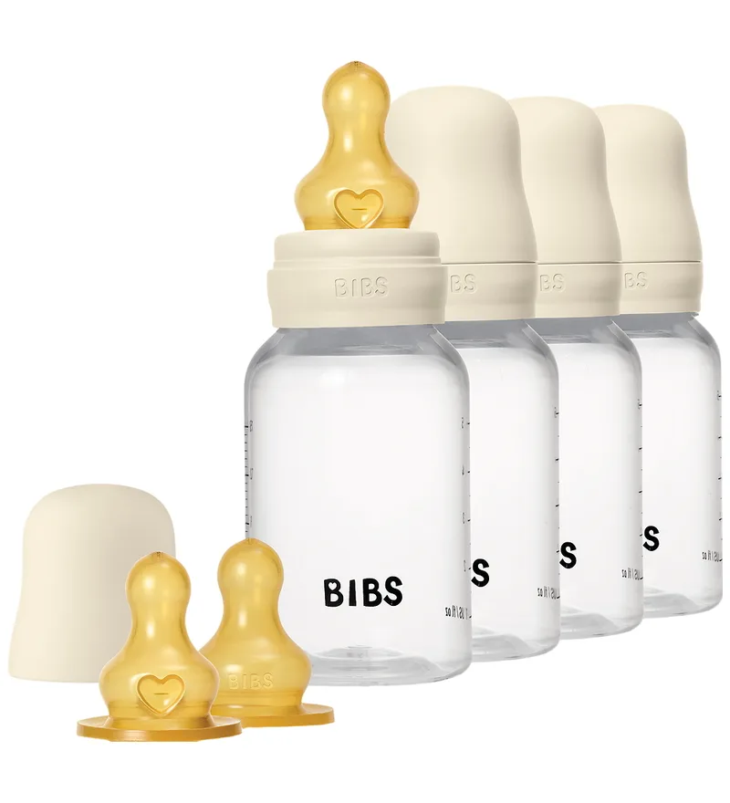 Babyflessen - 4-pack - 150 ml - Natuurlijk Rubber - Ivory by BIBS – product photo
