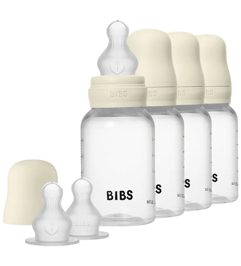 Babyflessen - 4-pack - 150 ml - Silicone - Ivory van BIBS – productfoto