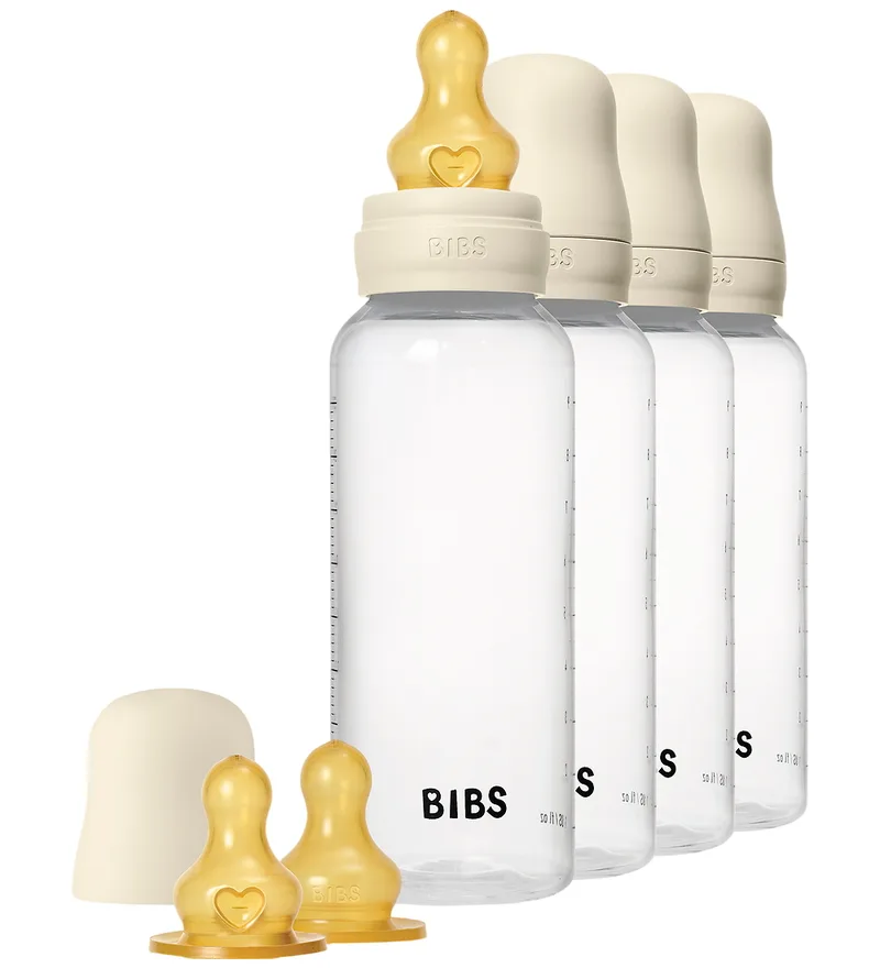 Babyflessen - 4-pack - 270 ml - Natuurlijk Rubber - Ivory by BIBS – product photo