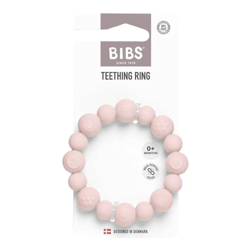 Beißring Silikon de BIBS en Rose, 2 × 11 × 19,5 mm – photo produit