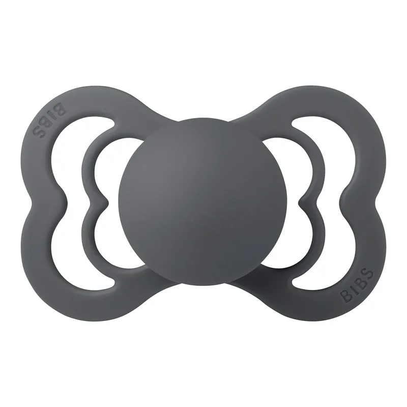 Bibs 2er-Pack Supreme Schnuller Silikon, 0-6M by BIBS in Grey, 4 × 4,5 × 5 mm – product photo