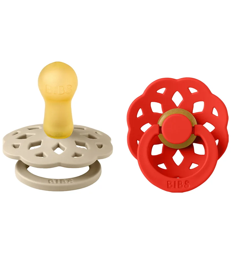 Boheems Fopspenen - Maat 1 - 2-pack - Rond - Vanilla/Candy van BIBS – productfoto