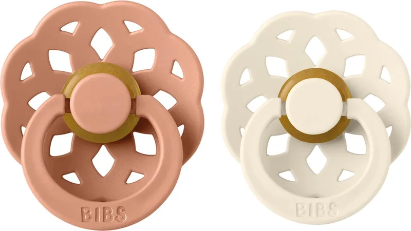 Boheme - Fopspeen - Maat 1 - Peach & Ivory - 2 stuks - 0-6 mnd van BIBS in Wit – productfoto