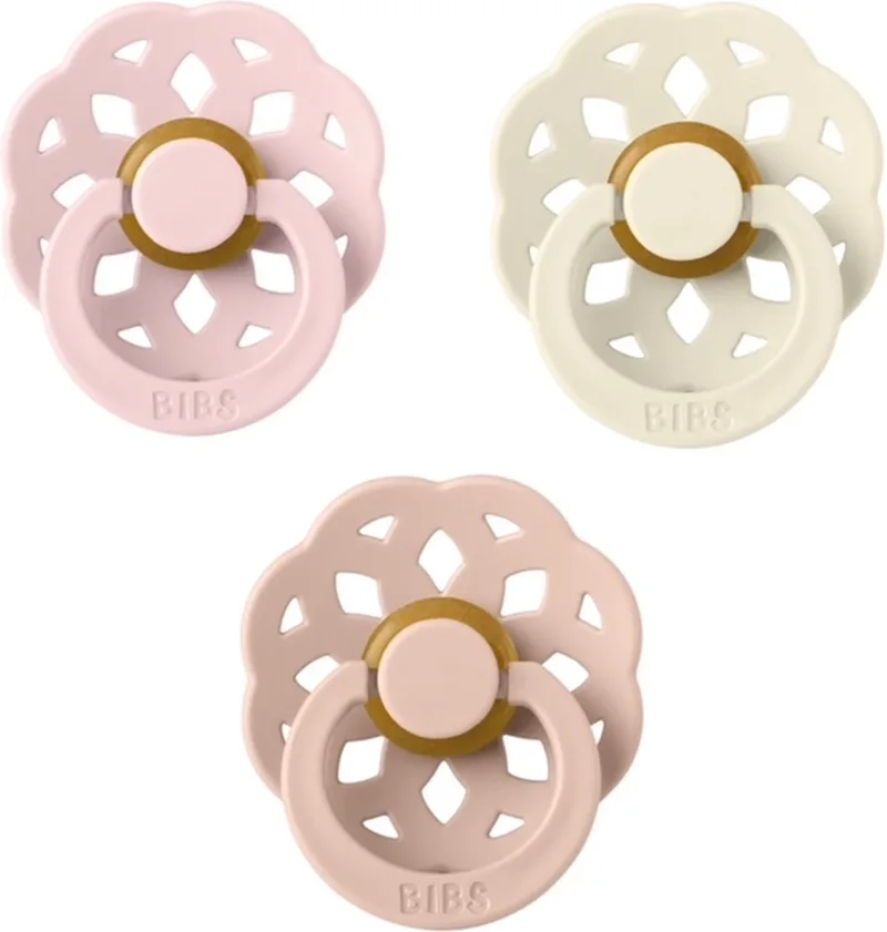 Boheme Fopspeen set 3 stuks Blossom, Ivory en Blush 0-6 maanden maat 1 van BIBS in Blossom, Ivory en Blus – productfoto