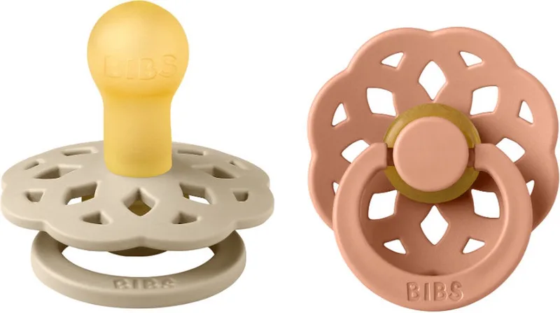 Boheme Pacifier - Stage 1 Fopspeen - 2 stuks - Vanilla / Peach de BIBS en Beige en perzik roze – photo produit