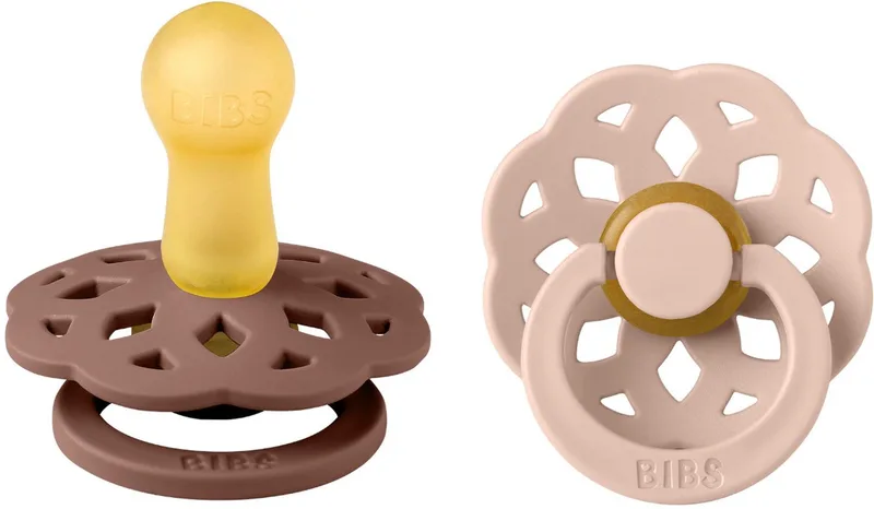 Boheme Pacifier - Stage 2 Fopspeen - 2 stuks - Woodchuck / Blush de BIBS en Woodchuck, Marron, Blush, Rose – photo produit
