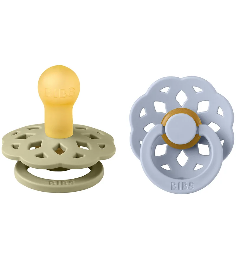 Bohemen Fopspenen - 2-pack - Maat 1 - Rond - Khaki/Dusty Bl by BIBS – product photo